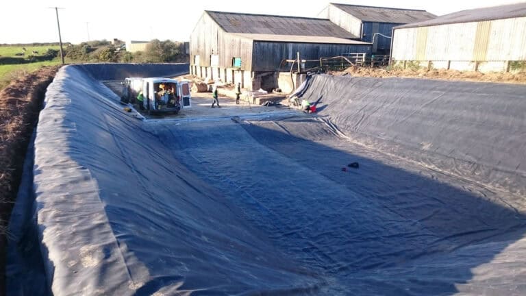 Turtle Productions farm slurry pit ad lagoon ad pit epdm liner cornwall