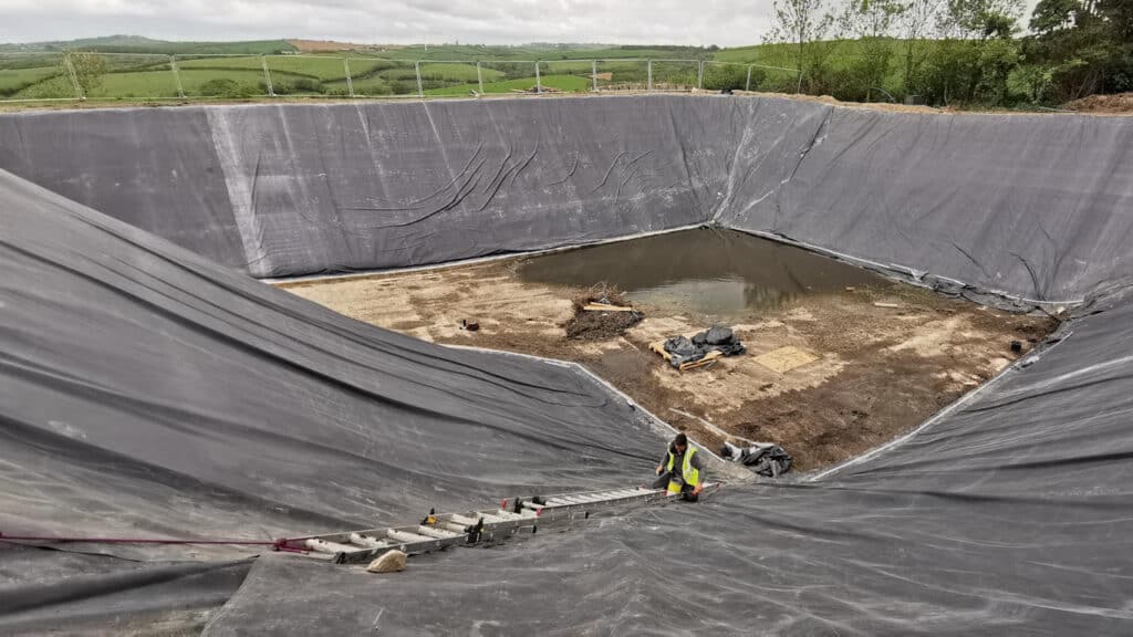 Turtle Productions farm slurry pit ad lagoon ad pit epdm liner cornwall