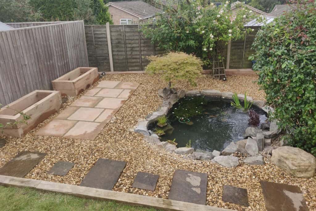 New pond and end of garden transformation in Dursley by Turtle Productions