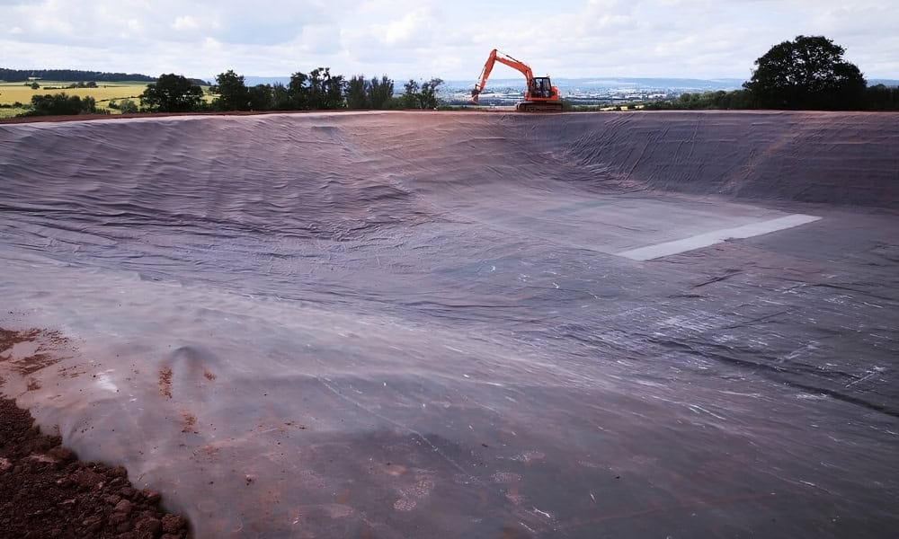 Commercial EPDM water storage lagoon completed in the UK
